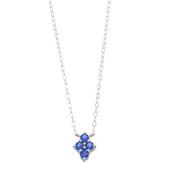 Aleure Precioso Sterling Silver Lab-Created Gemstone 4-Stone Necklace