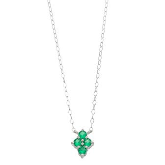 Aleure Precioso Sterling Silver Lab-Created Gemstone 4-Stone Necklace