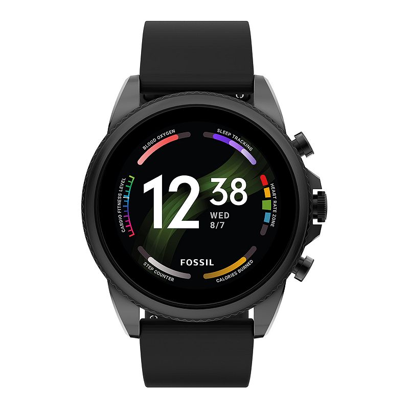 Fossil Mens Gen 6 Digital Black Silicone Band Smart Watch - FTW4061V, Larg