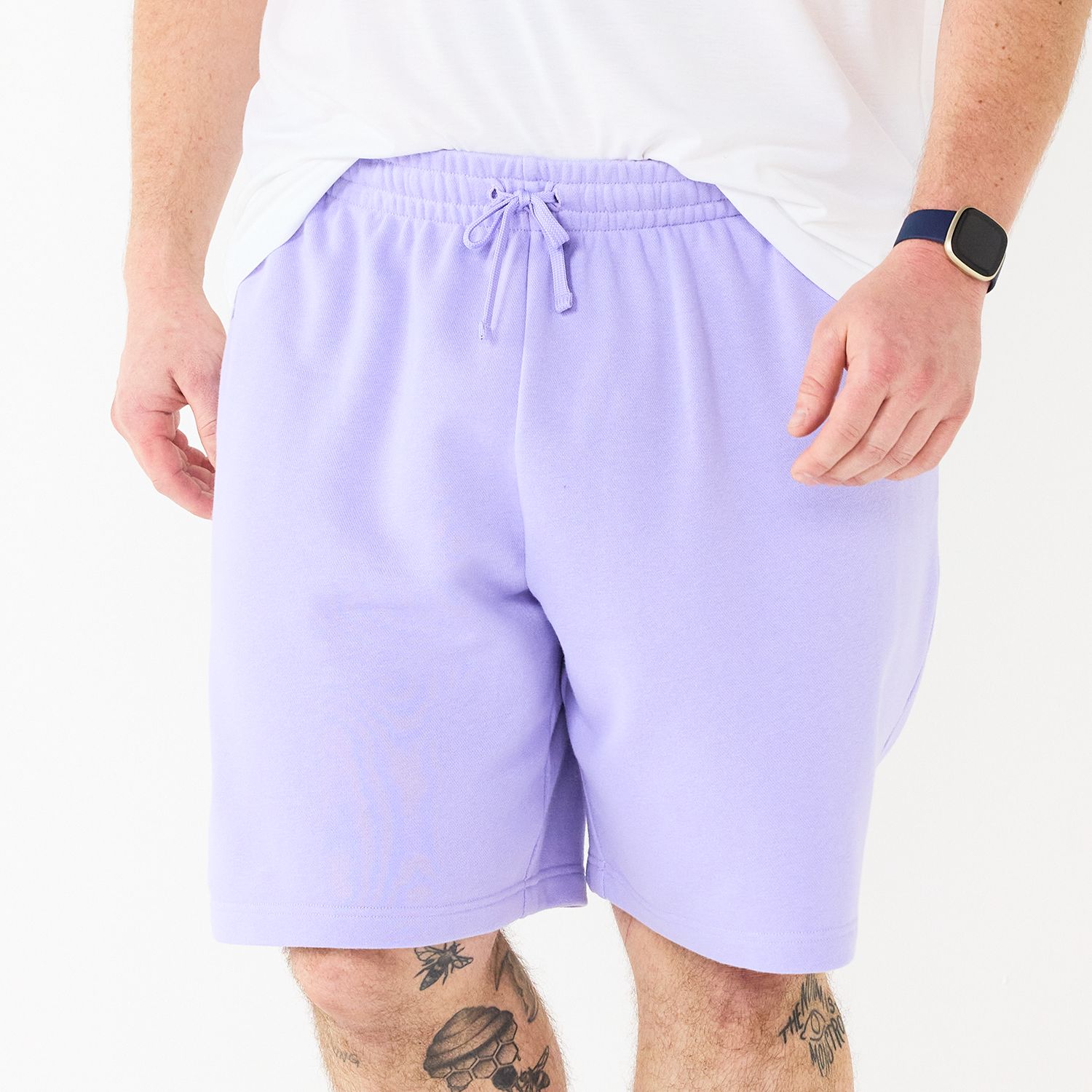 purple fleece shorts