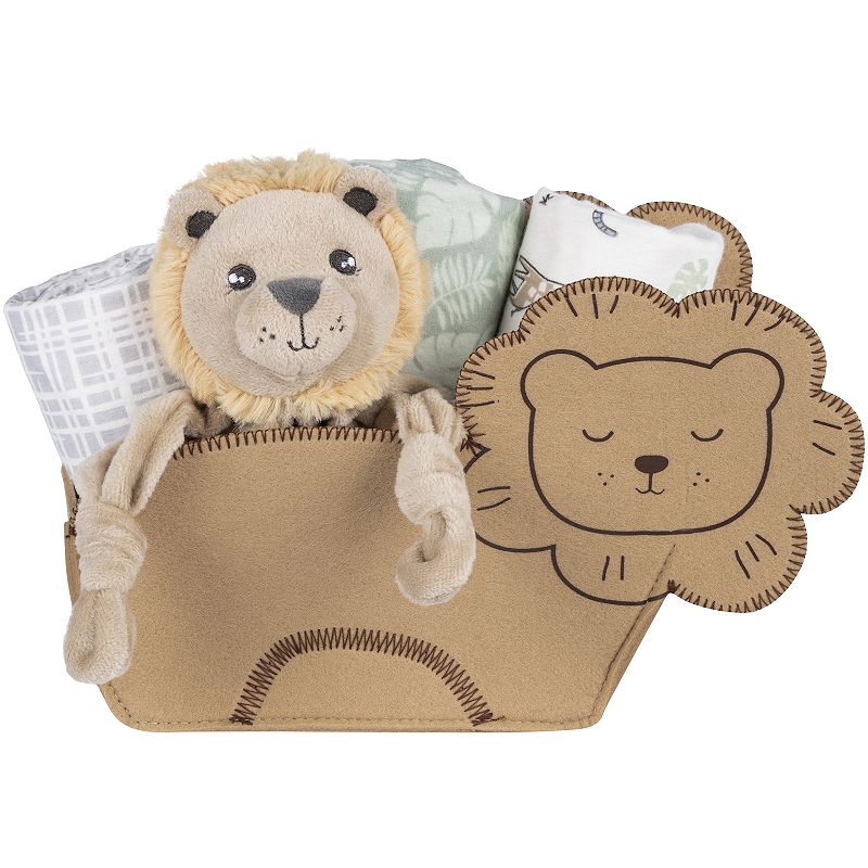 My Tiny Moments Welcome Baby Lion Shaped 5 Piece Gift Set, Multicolor