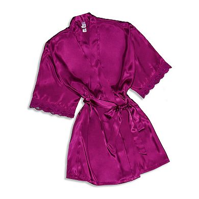 Women's Lilac+London Satin Wrap Robe