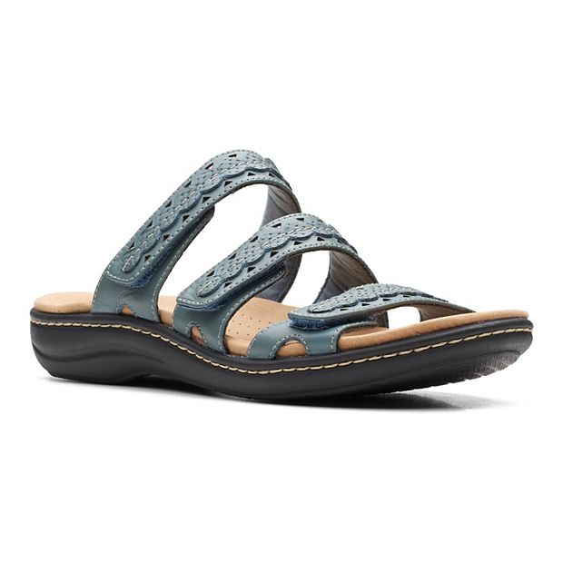 Clarks® Cove Leather Slide Sandals