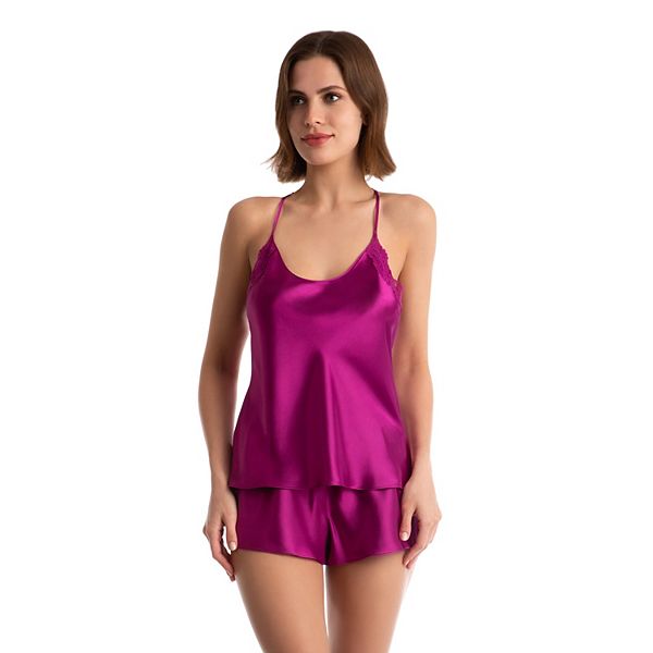Kohls Women's Lilac+London Satin Floral Cami & Pajama Shorts Sleep Set Blue  Size M - $17 (57% Off Retail) - From mandi