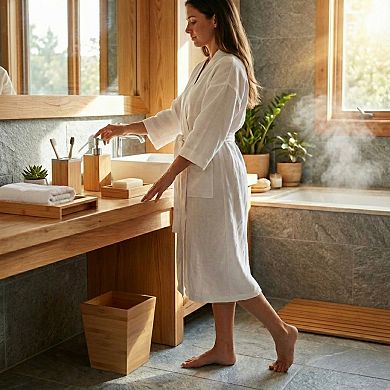 Hastings Home 5-Piece Bamboo Bathroom Decor Set