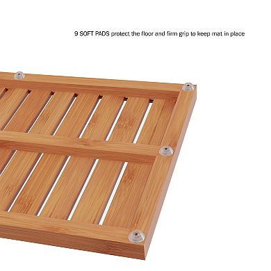 Hastings Home Bamboo Non-Slip Open Slatted Bathmat