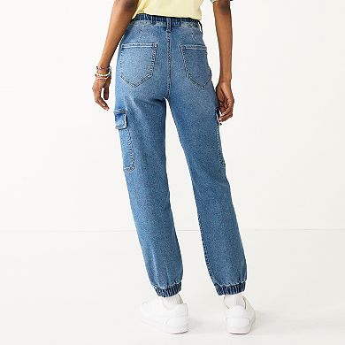 Juniors' SO® High-Rise Jean Cargo Joggers