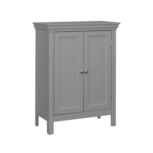 Teamson Home Stratford Contemporary Freestanding Bath Storage Cabinet Gray : Microfiber, Machine Washable, Non-Slip Backing