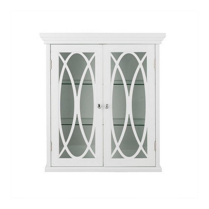 Florence Two Door Removable Wall Cabinet White - Teamson Home: Chrome-Plated, Adjustable Shelves, MDF Composite