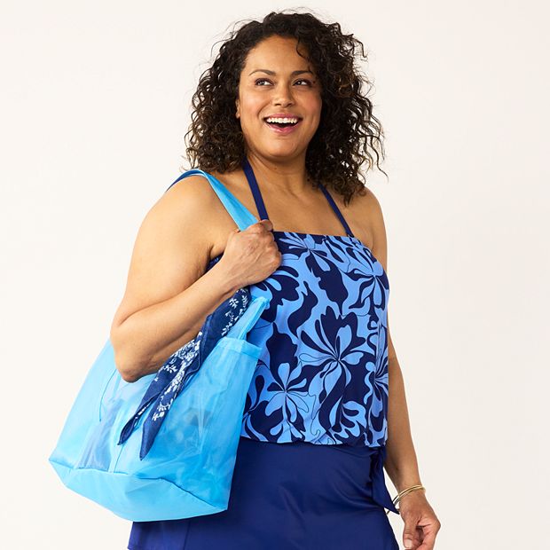 Plus Size Bal Harbour Bandeau Blouson Tankini Top