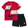Toddler Boy Nike Big Double Logo Graphic Tee & Shorts Set