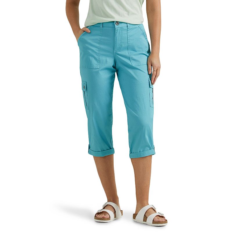 Women's Lee® Flex-To-Go Cargo Capri Pants, Size: 14, Bay Blue