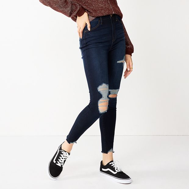 Juniors' SO® High-Rise Skinny Destructed Jegging