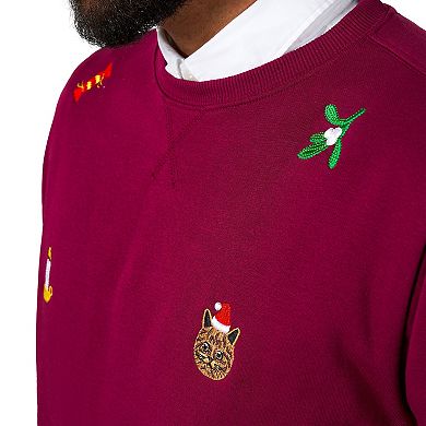Men's OppoSuits Christmas Icons Burgundy Christmas Sweatshirt