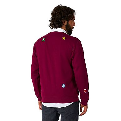 Men's OppoSuits Christmas Icons Burgundy Christmas Sweatshirt