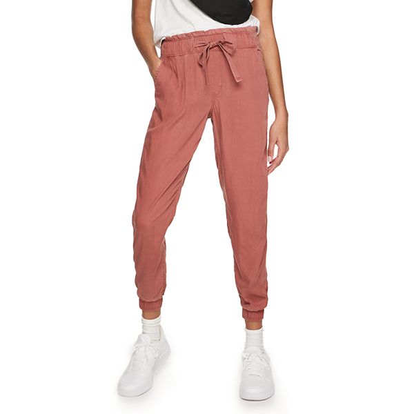 Juniors' SO® High Rise Paperbag Jogger Pants