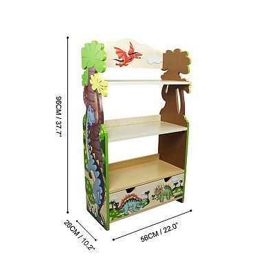 Dinosaur Kingdom 3-Shelf Bookcase Floor Decor