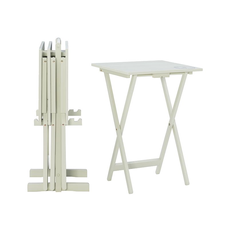 Linon Compass Tray Table & Stand 5-piece Set, Grey