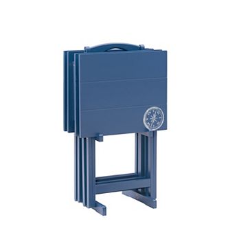 Linon Compass Tray Table & Stand 5 pc Set