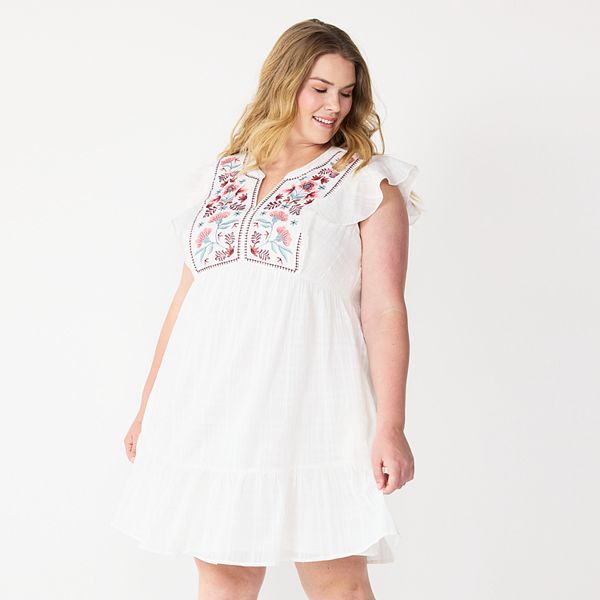 Kohls plus size white dress hotsell