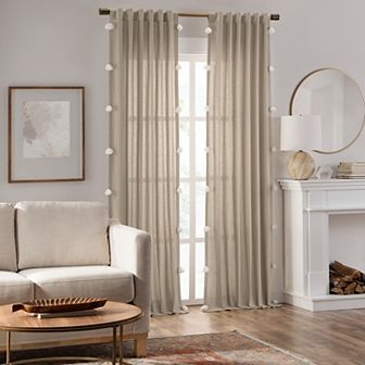 Mercantile Ardmore Light Filtering Rod Pocket Back Tab Window Curtain Panel