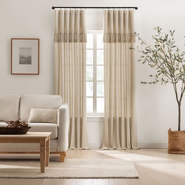 Mercantile Lucinda Light Filtering Ringed Window Curtain Panel - Linen (50X108)