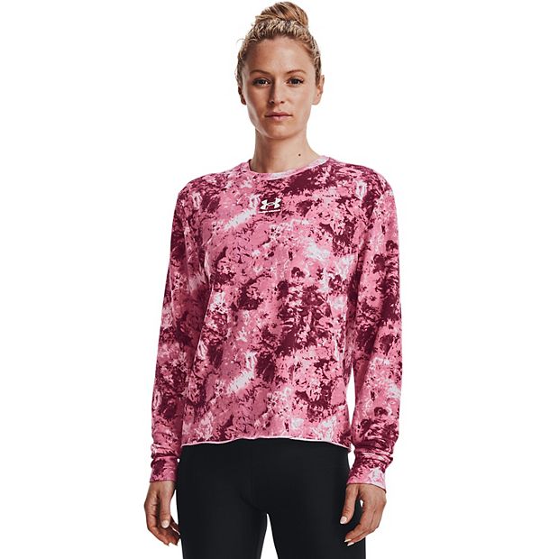 Women's Under Armour UA Rival Terry Printed Hoodie Tie Dye Print NEW