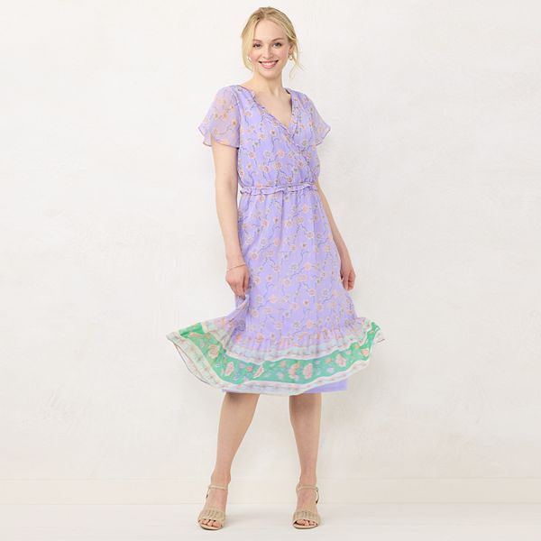 LC Lauren Conrad Dress Up Shop Collection Floral Paillette Top - Women's