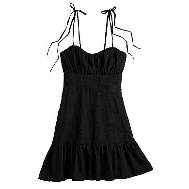 Juniors' Speechless Tie-Shoulder Skater Dress