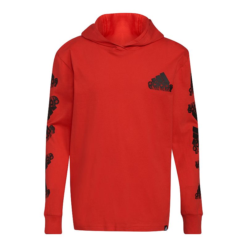 Boys 8-20 adidas Badge of Sport Hooded Tee, Boys, Size: Small, Brt Red