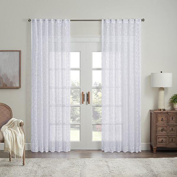 Waverly Indochina Rod Pocket Back Tab Sheer Window Curtain Panel