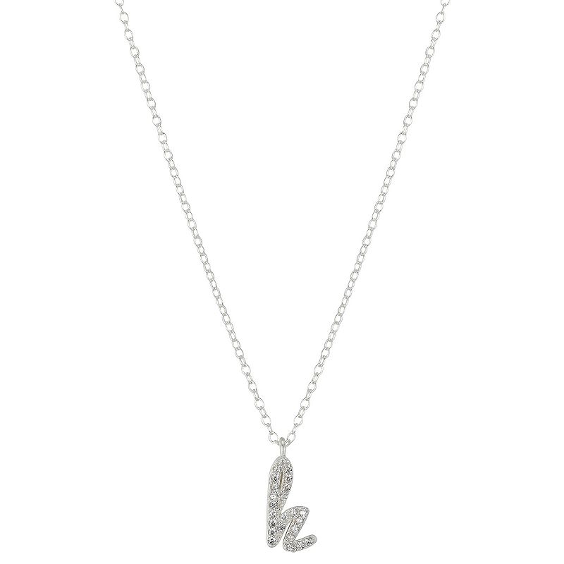 Love This Life Sterling Silver Cubic Zirconia Initial Necklace, Womens, S