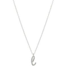 Love This Life Sterling Silver Cubic Zirconia Initial Necklace
