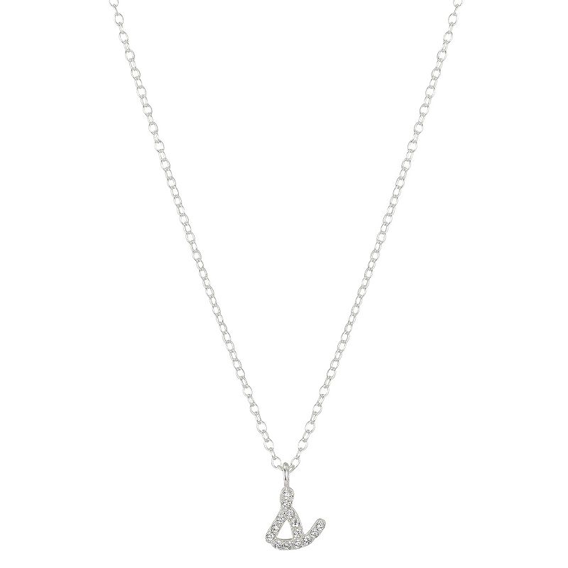 Love This Life Sterling Silver Cubic Zirconia Initial Necklace, Womens, S