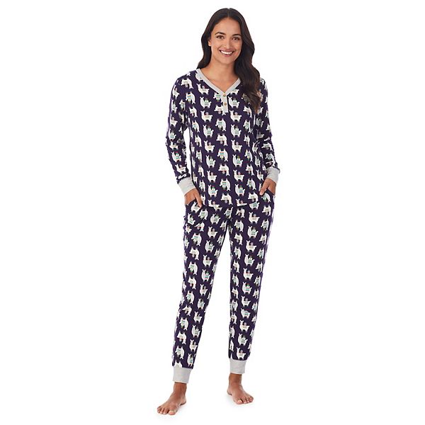 Women's Cuddl Duds® Henley Pajama Top and Banded Bottom Pajama Pants ...