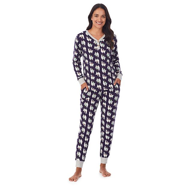 Cuddl Duds Velour Pajama Lounge Set Banded Top Pants Cozy Soft