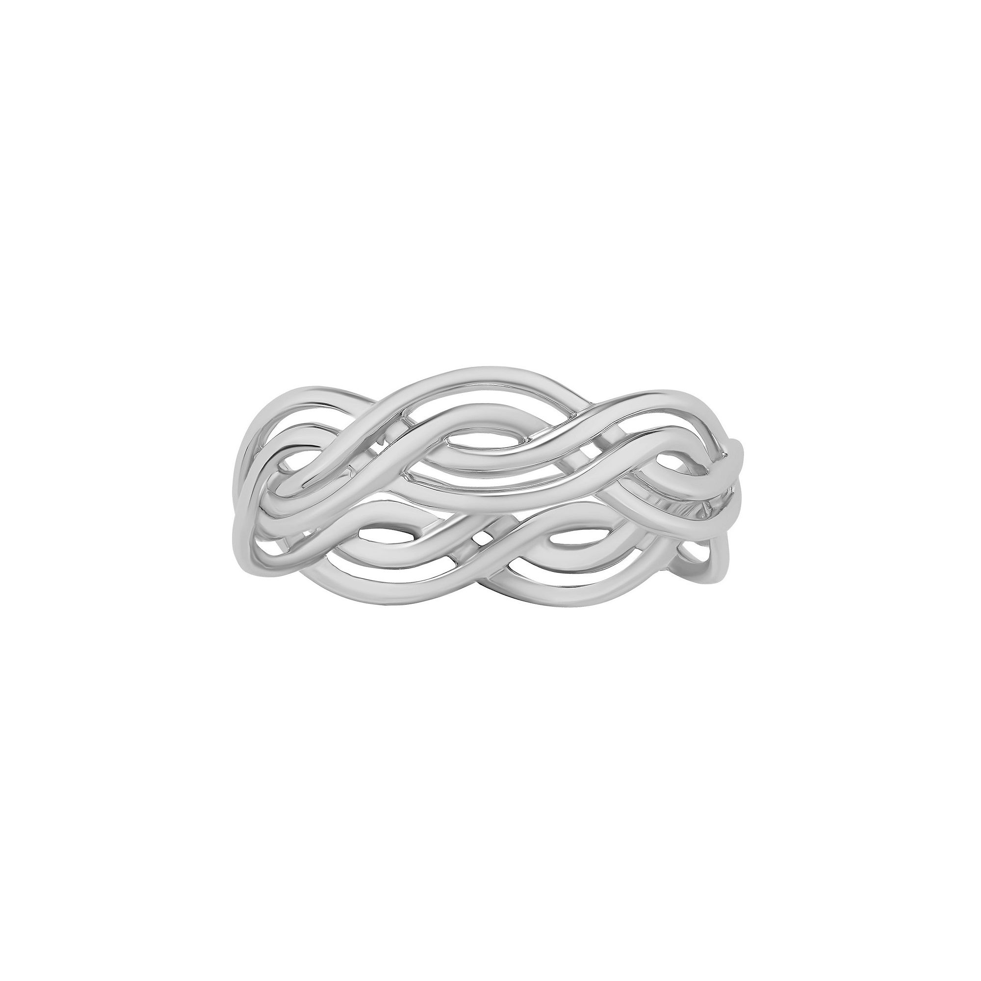 PRIMROSE Sterling Silver Interwoven Ring, Womens, Size: 7