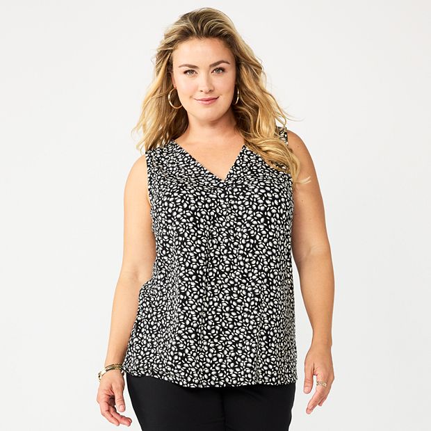 Women's Croft & Barrow® Print Pleated Tank