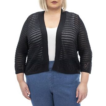 Plus Size Nina Leonard Crochet Bolero