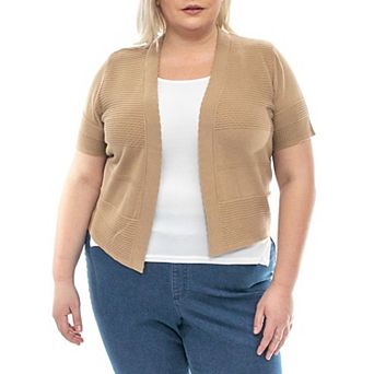 Plus Size Nina Leonard Short Sleeve Bolero