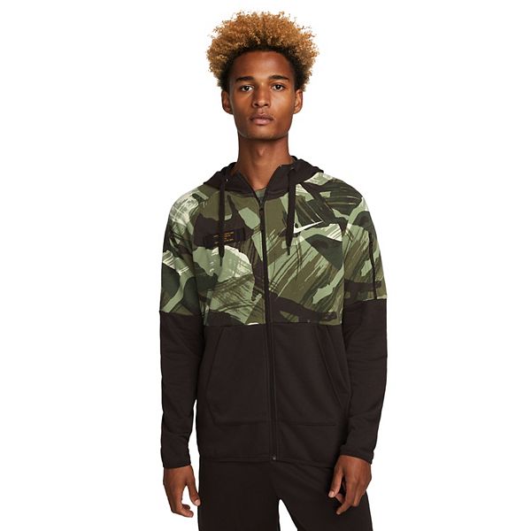 Men s Nike Dri FIT Camo Full Zip Fleece Hoodie