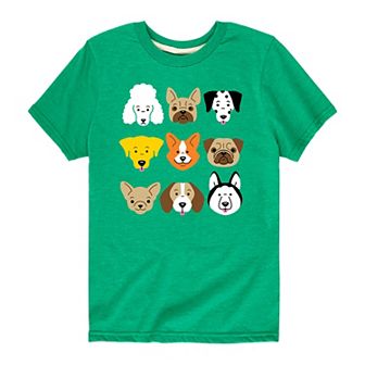 Boys 8-20 Dog Faces Graphic Tee