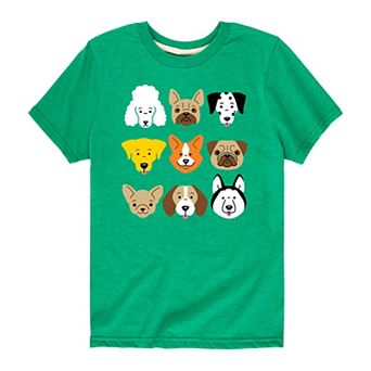 Boys 8-20 Dog Faces Graphic Tee