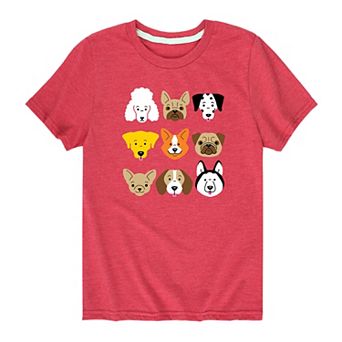 Boys 8-20 Dog Faces Graphic Tee