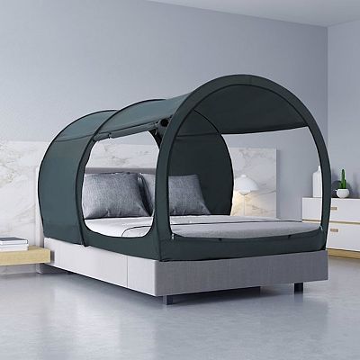 Alvantor Privacy Bed Tent Pop Up Bed Canopy Dream Tent Queen Size Charcoal