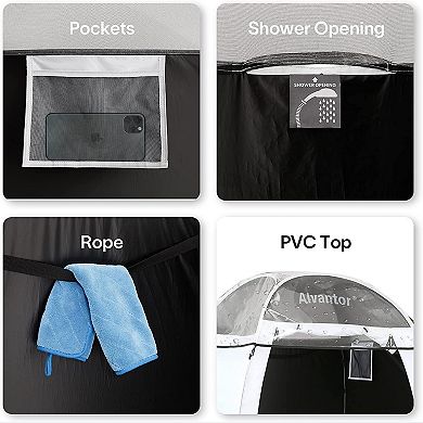 Alvantor Shower Tent Privacy Pop Up Camping Dressing Portable Shelter Teflon Coating