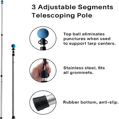 Alvantor Aluminum Telescoping Tarp Poles Adjustable Rods & Round Pad for Alvantor Screen House