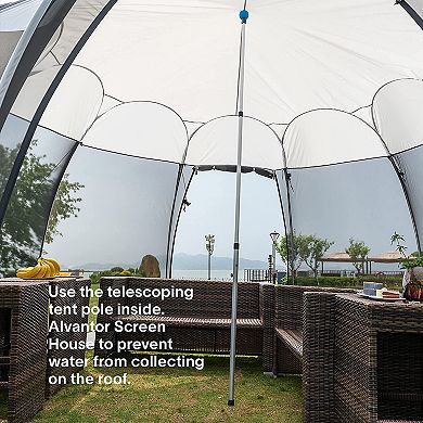 Alvantor Aluminum Telescoping Tarp Poles Adjustable Rods & Round Pad for Alvantor Screen House