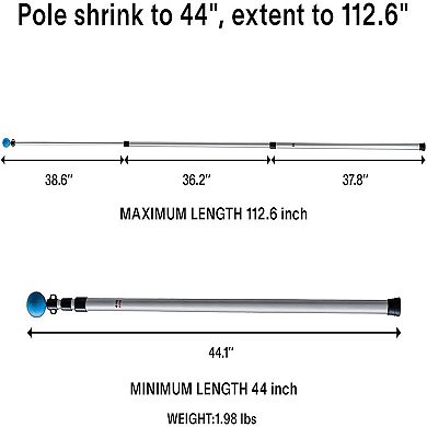 Alvantor Aluminum Telescoping Tarp Poles Adjustable Rods & Round Pad for Alvantor Screen House