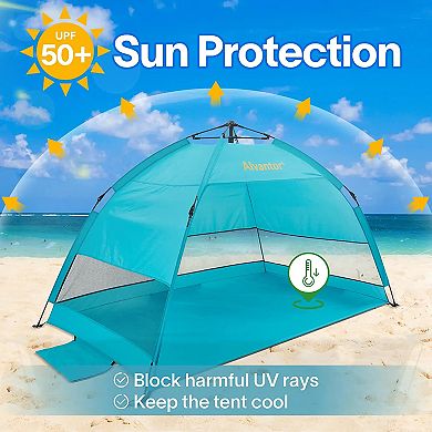 Alvantor Beach Umbrella Outdoor Sun Shelter Cabana Automatic Pop Up